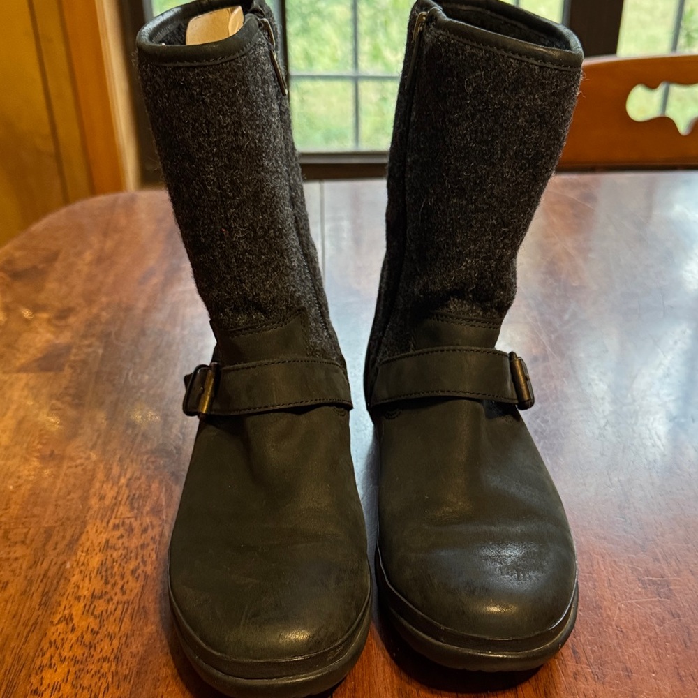 UGG Black and Dark Gray Waterproof Boots